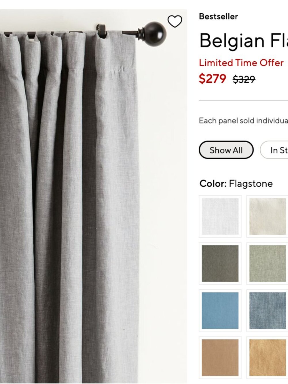 Pottery Barn Belgian Flax Blackout Curtains 100X108